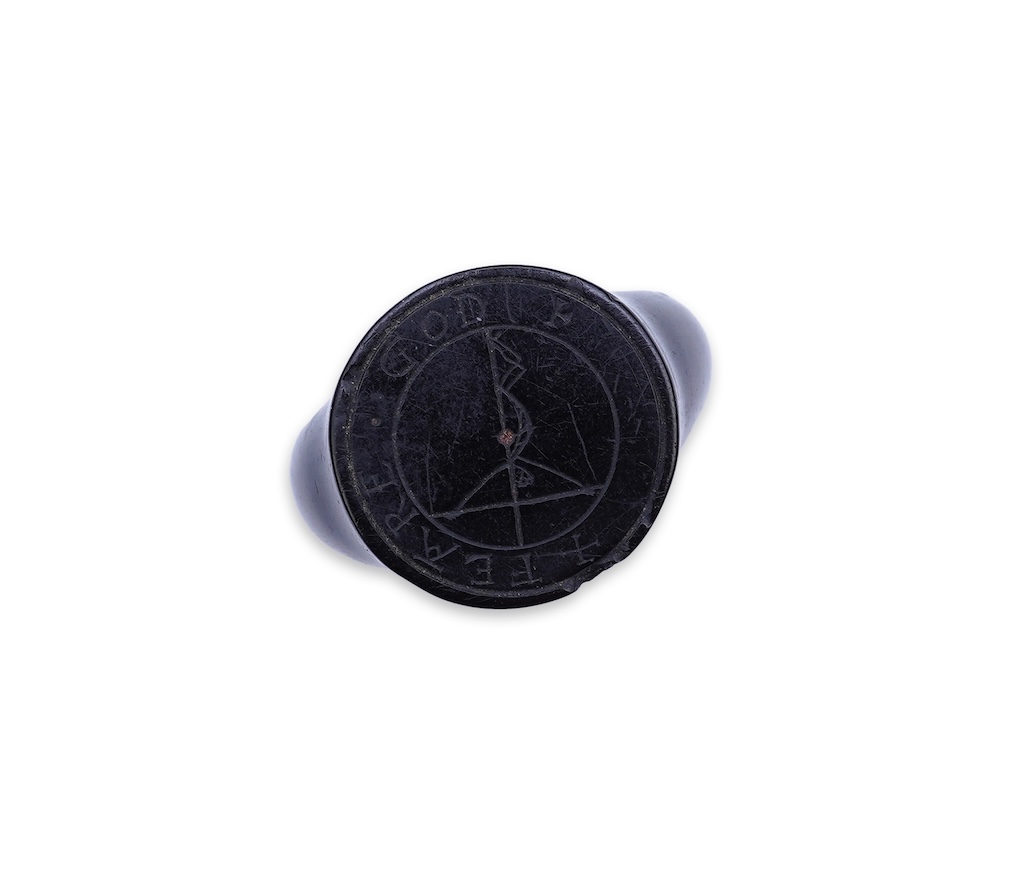 A very rare jet devotional ring, England, possibly 16th/17th century